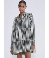 Checked shirt dress