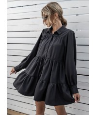 Plain color shirt dress