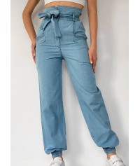 High waist jeans with belt