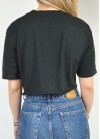 Crop top plain color with print and chain