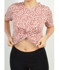 Φλοράλ crop top με σχέδιο