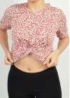 Φλοράλ crop top με σχέδιο