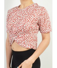 Φλοράλ crop top με σχέδιο