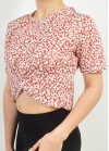 Φλοράλ crop top με σχέδιο