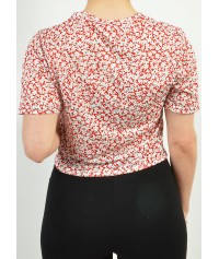 Φλοράλ crop top με σχέδιο