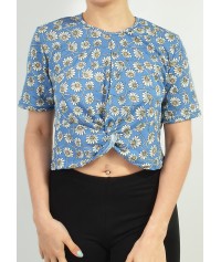 Φλοράλ crop top με σχέδιο