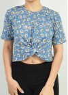 Φλοράλ crop top με σχέδιο