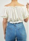 Crop top με κιπουρ δαντέλα