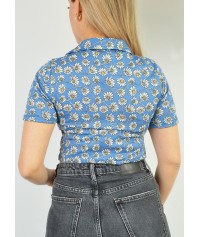Floral top with collar
