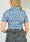 Floral top with collar