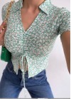 Floral top with collar