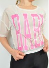 See through top with stamp and chain