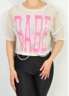 See through top with stamp and chain