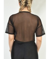 See through crop top with chain and evil eye