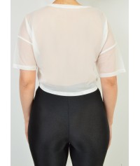 See through top with silver stamp and chain