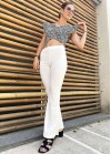 White bell bottoms pants