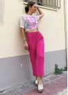 See through top with stamp and chain