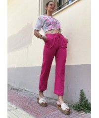 See through top with stamp and chain