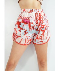Fabric shorts with print