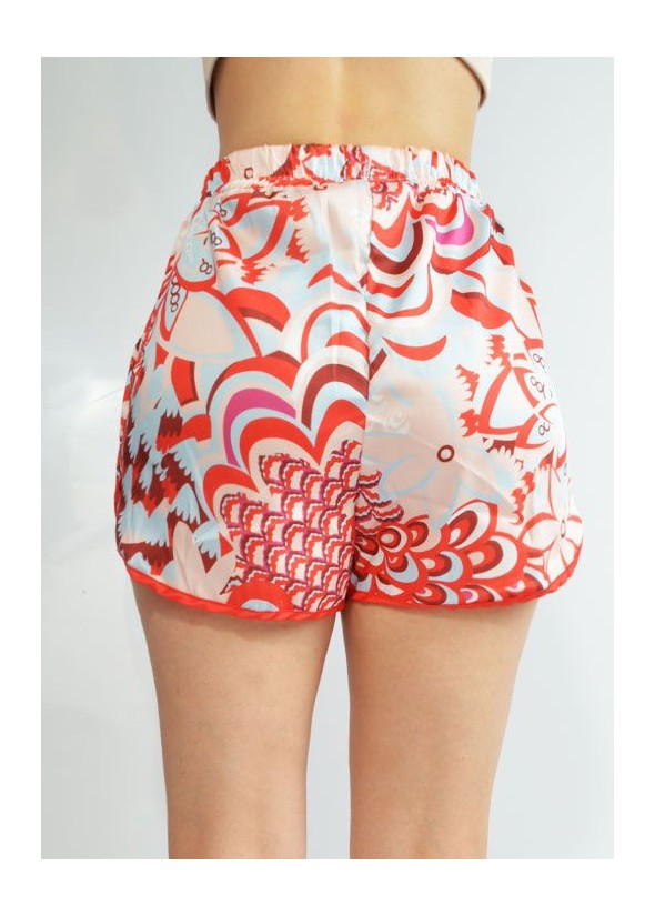 Fabric shorts with print