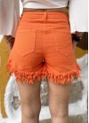 Jeans shorts with fringes