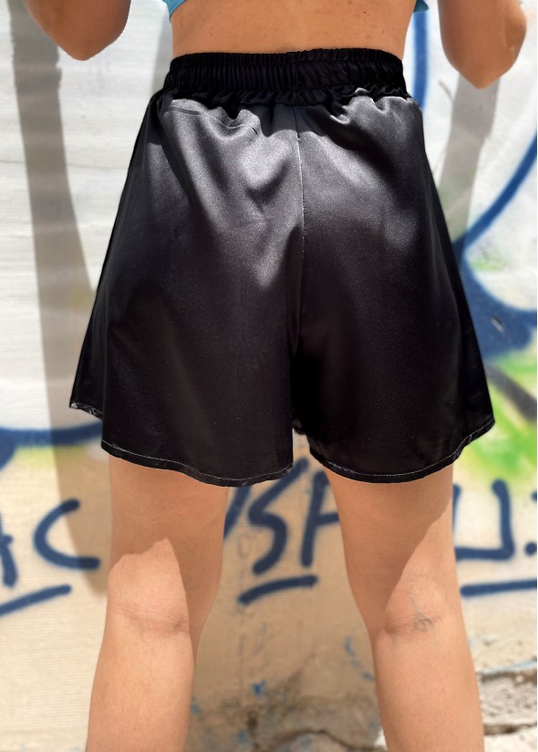 Satin shorts with waist band