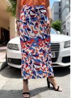 Satin skirt with patterns
