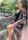 Long kimono with stiched pattern