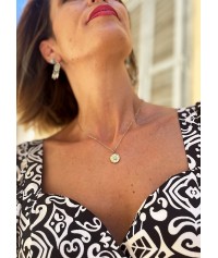 Gold necklace with stone
