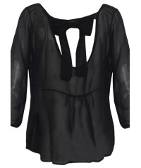 C-through blouse with bow