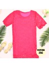 Lace dress with round neck