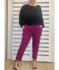 Elastic “magic” trousers with belt