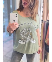 T-shirt με στάμπα άνετη εφαρμογή