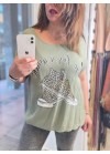 T-shirt με στάμπα άνετη εφαρμογή