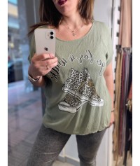 T-shirt με στάμπα άνετη εφαρμογή