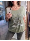 T-shirt με στάμπα άνετη εφαρμογή