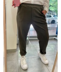Elastic trousers with stich