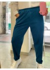 Elastic trousers with stich