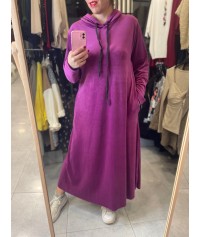 Velvet dress with hood