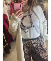 Long knitted cardigan