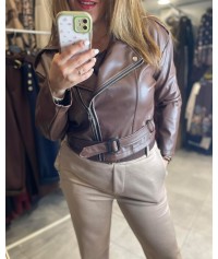 Biker jacket δερματίνης