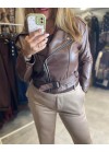 Biker jacket δερματίνης
