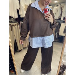 Plus Size Set with shirt layering detail