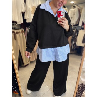 Plus Size Σετ Φόρμας με ενσωματωμένο πουκάμισο